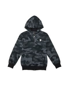 Fox Youth Head Camo Zip Hoodie - Black Camo 