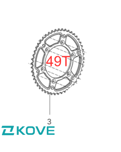 Genuine kove 450rally rear sprocket - 49T  