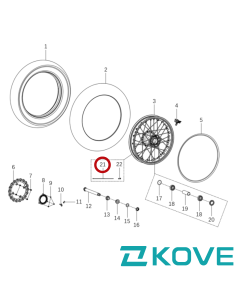 Kove 450 rally 18" rear spoke L199.3 M4.5x0.75