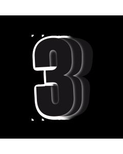 NUMBER #3 13X7CM BK