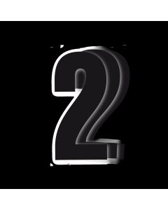 NUMBER #2 13X7CM BK