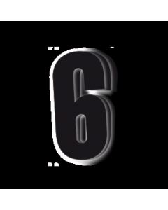 NUMBER #6 13X7CM BK