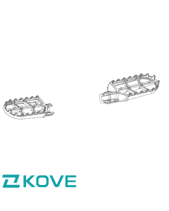 Genuine kove 450 rally foot peg pair (springs, pins etc INCLUDED)